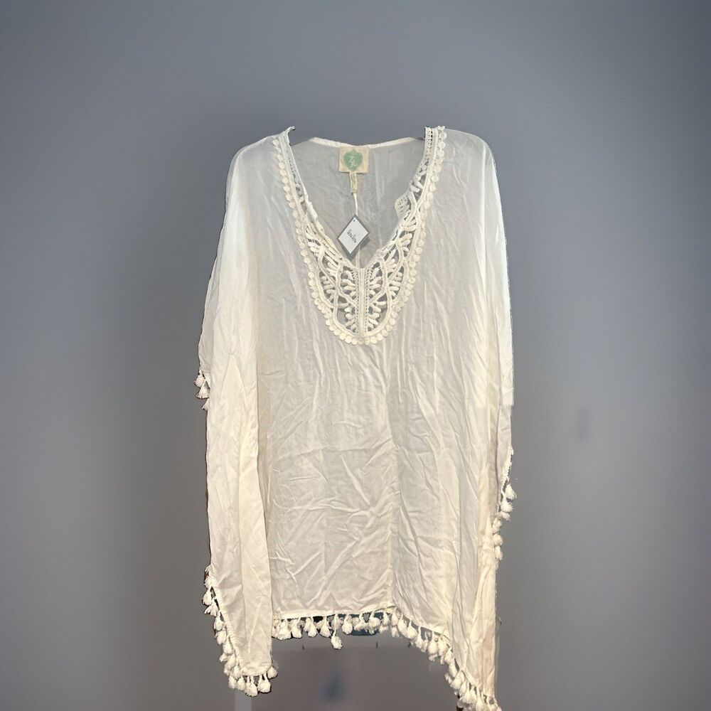 E7 NWT Z&L Europe Handmade Swimsuit White Coverup -FSmall